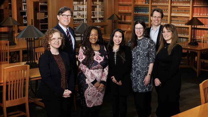 With a four-year, $1 million grant from the Andrew W. Mellon Foundation, Nebraska historians (from left) Katrina Jagodinsky, William Thomas and Jeannette Eileen Jones, with collaborators from the College of Law Genesis Agosto, Jessica Shoemaker, Eric Berger, Danielle Jefferis and (not pictured) Catherine Wilson, will establish an academic program that enables undergraduate and graduate students to study how various marginalized groups in American history used the law to contest and advance their rights.