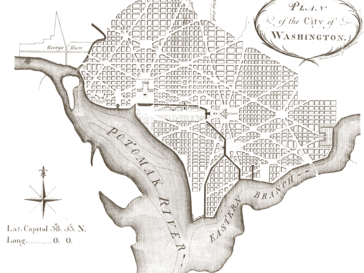 an image of L'Enfant's plan for the city of Washington